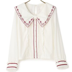 LIZ LISA Rose Embroidered Top White