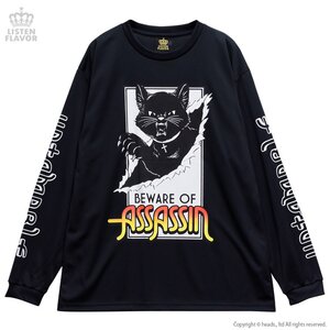 LISTEN FLAVOR Assassin Cat Long Sleeve T-Shirt Black