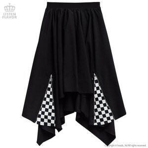 LISTEN FLAVOR Zip Detail Hemline Skirt Black