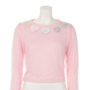 Swankiss Heart Candy Knit Top Pink