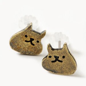 Cheerful Cat Earrings Gold