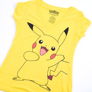 Pokémon Pikachu Juniors’ Yellow V-Neck T-Shirt L