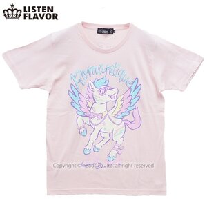 LISTEN FLAVOR Romantic Pegasus T-Shirt Pink L