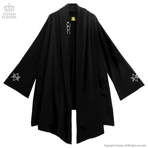 LISTEN FLAVOR Long Knit Robe Black