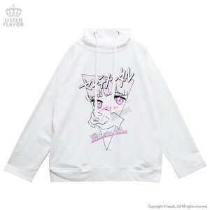 LISTEN FLAVOR Sentimental Girl High-Neck Pullover White