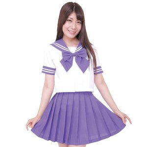 Color Sailor Purple x White Sailor Suit Cosplay Outfit M