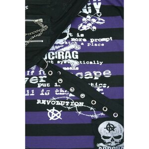 ACDC RAG Punks Striped T-Shirt Black x Purple