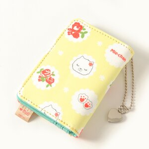 Flower Pattern Mie-chan Folding Pass Case Yellow