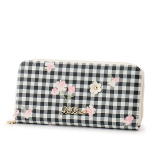 LIZ LISA Gingham Flower Long Wallet Black