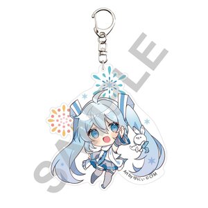 Snow Miku x Hirohako Acrylic Keychain Hakodate Winter Fireworks - Art by Yunii