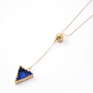 Osewaya Magical Triangle Stone Necklace Blue