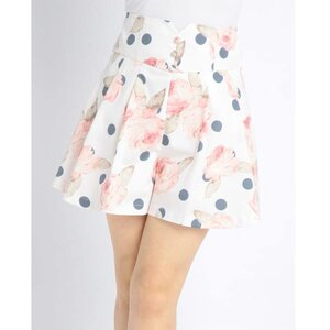 LIZ LISA Floral Polka Dot Sukapan Skirt White