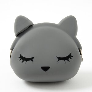 Osumashi Pooh-chan Silicon Coin Pouch Gray