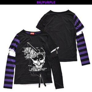 ACDC RAG Asymmetrical Long Sleeve T-Shirt Black x Purple