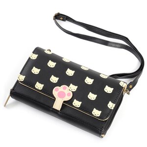 Nikukyu Pooh-chan Smartphone Wallet Black