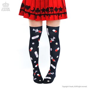 LISTEN FLAVOR Medicine Knee-High Socks Dark