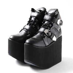 YOSUKE 2015SS Ultra Thick Sole Double Belt Boots Black L