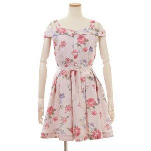 LIZ LISA Vintage Flower Pattern Dress Pink