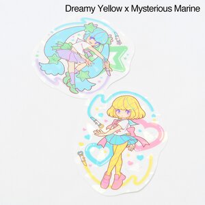 Magical Lip Girls Hologram Clear Sticker Dreamy Yellow x Mysterious Marine
