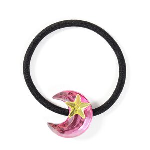 Jeweled Moon & Star Hair Tie Pink