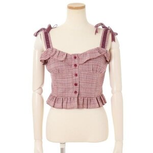 LIZ LISA Checkered Bustier Pink