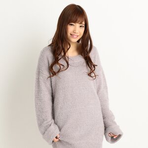 LIZ LISA Flare Sleeve Sweater Dress Gray