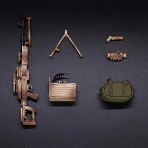 WM-05B General-Purpose Machine Gun PKM Equipment Set (Desert Camouflage) 1/12 Scale Action Figure Accessory [Pre-order]