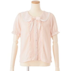 LIZ LISA 2-Tone Collared Blouse Pink