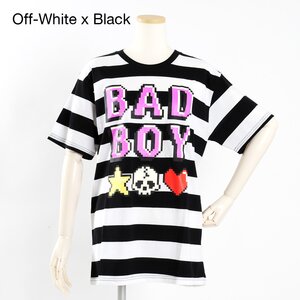 LISTEN FLAVOR 8-Bit Logo T-Shirt Off-White x Black