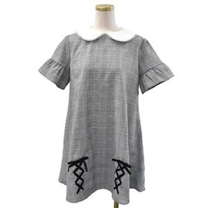 LIZ LISA Front Lacing Glen Check Dress Gray