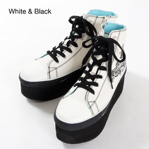 YOSUKE USA Platform High Tops White & Black 25
