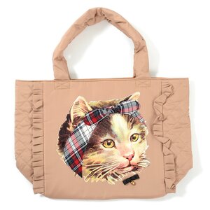 Flapper Hair Band Cat Tote Bags Beige