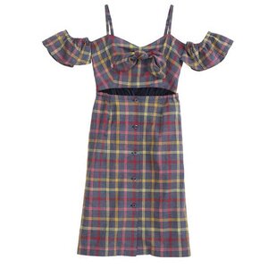 Honey Salon Vintage Checkered Dress Blue Mix