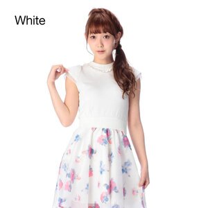 LIZ LISA Water Color Flower Dress White