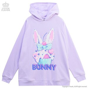 LISTEN FLAVOR Bunny Cupcake Hoodie Lavender
