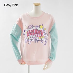 Listen Flavor Dreamy Mary Crewneck Sweatshirt Baby Pink