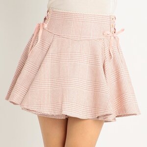 LIZ LISA Check Flare Skapan Skirt Pink