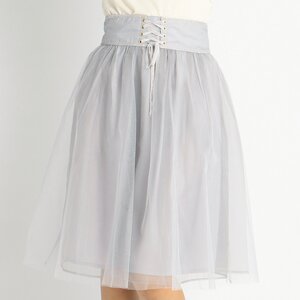 LIZ LISA Ballerina-Inspired Tulle Skirt Gray