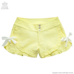 LISTEN FLAVOR Ribbon Frill Shorts Cream M