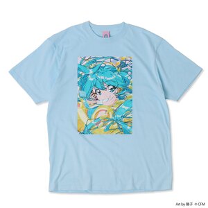 Hatsune Miku Twilight Dreamer Big Silhouette Aqua T-Shirt XL