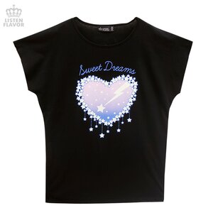 LISTEN FLAVOR Sweet Dreams Dolman Cutsew Black