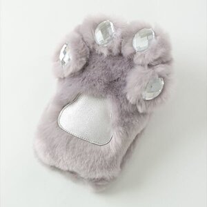 Honey Salon Cat Paw Fur iPhone Case Gray