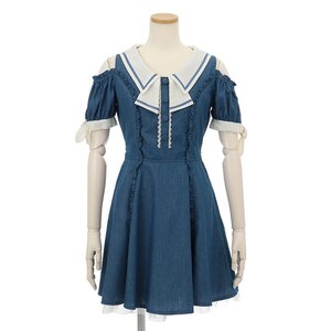 LIZ LISA Dungaree Dress Medium Blue