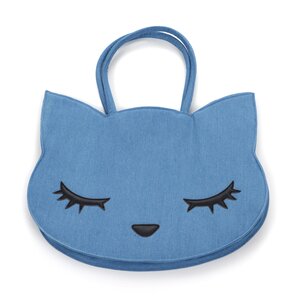 Osumashi Pooh-chan Denim Tote Bag Sax Blue