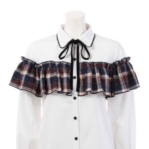 Swankiss MiMi Check Pattern Blouse White