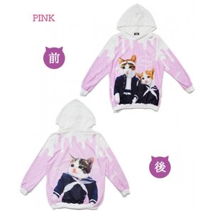 ACDC RAG Nameneko Melty Pattern Hoodie Pink