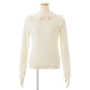 LIZ LISA Perfume Bottle Ribbed Top White