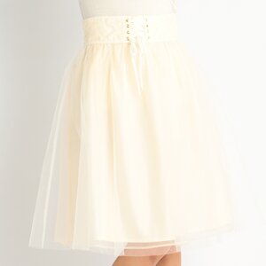 LIZ LISA Ballerina-Inspired Tulle Skirt White