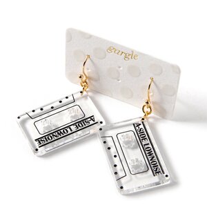 gargle Cassette Tape Earrings Transparent