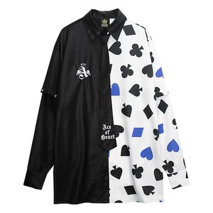 LISTEN FLAVOR Ace of Hearts 2-Way Shirt w/ Necktie Two-Tone